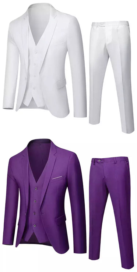 Ternos formais masculinos completos, conjuntos elegantes de blazers, roupas de casamento, calças, jaquetas, fantasias de luxo, negócios de casamento, 2 peças