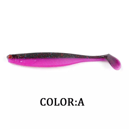 Novo supercontinente shadtteez t-tail 50mm 70mm 100mm pique zander predador pesca 3d olhos isca macia iscas de pesca