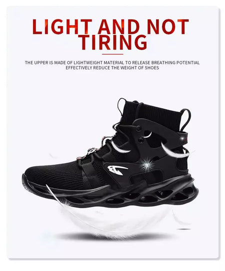 Tênis masculinos leves à prova de punção, sapatos de aço, botas indestrutíveis