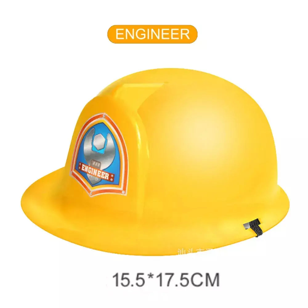 Suprimentos para festa de aniversário de construção, chapéu e colete de construção para crianças, fantasia de trabalhador, dramatização, decoração de festa