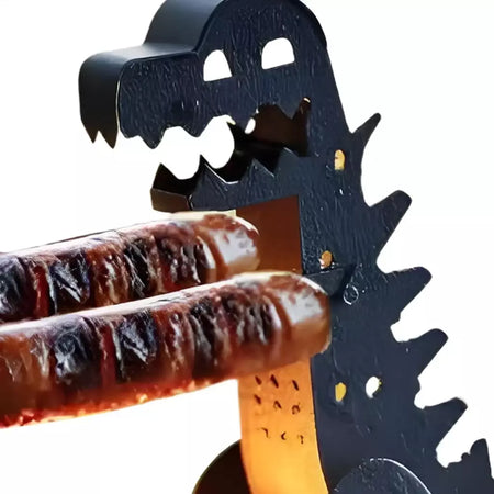 Engraçado dinossauro forma grill rolo de cachorro quente grelha de cachorro quente churrasqueira rack portátil acampamento ao ar livre grelhar panelas ferramentas