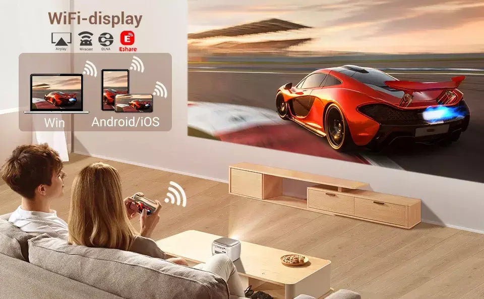 BYINTEK R20 Max Mini Projetor 4K DLP Smart WiFi Android 11.0 LED 1080P Projetores de home theater ao ar livre com bateria de 15600mAh