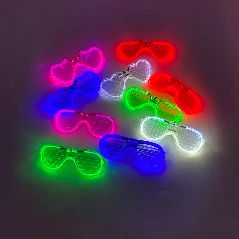 Novo legal sem fio brilhante led iluminar óculos para rave festival festa luminosa neon mosaico óculos de sol clube discoteca óculos