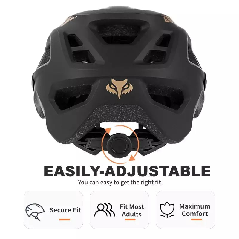 Batfox capacete de bicicleta mtb ajustável, leve, respirável, forro confortável, esportes ao ar livre, chapéu seguro para homens e mulheres, capacete de ciclismo