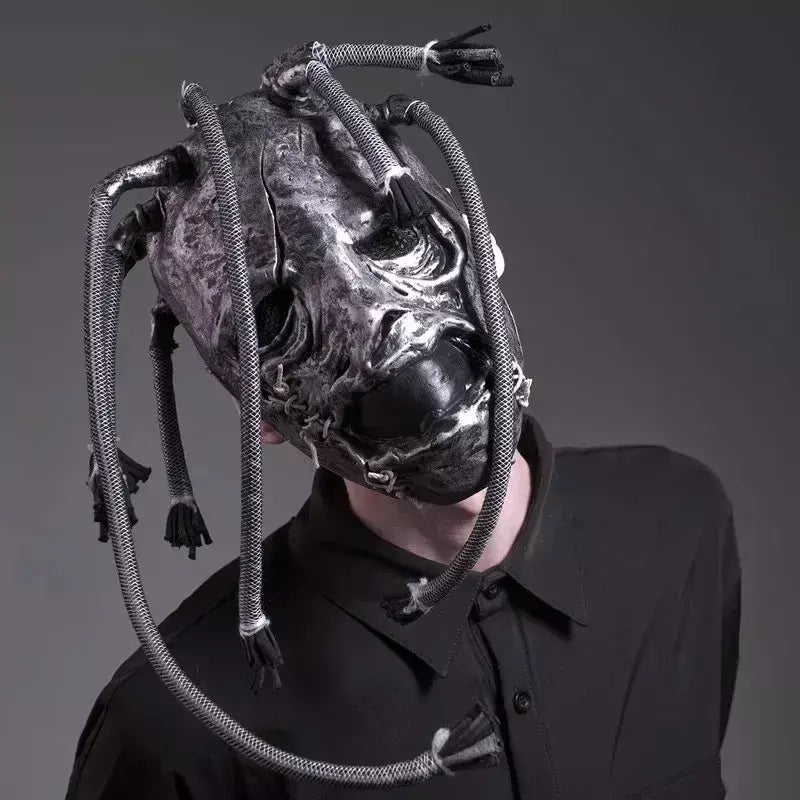 Dy20 carnaval máscara de suspense cosplay máscara slipknots máscara facial látex máscara de halloween steampunk festa de máscaras adulto prop25