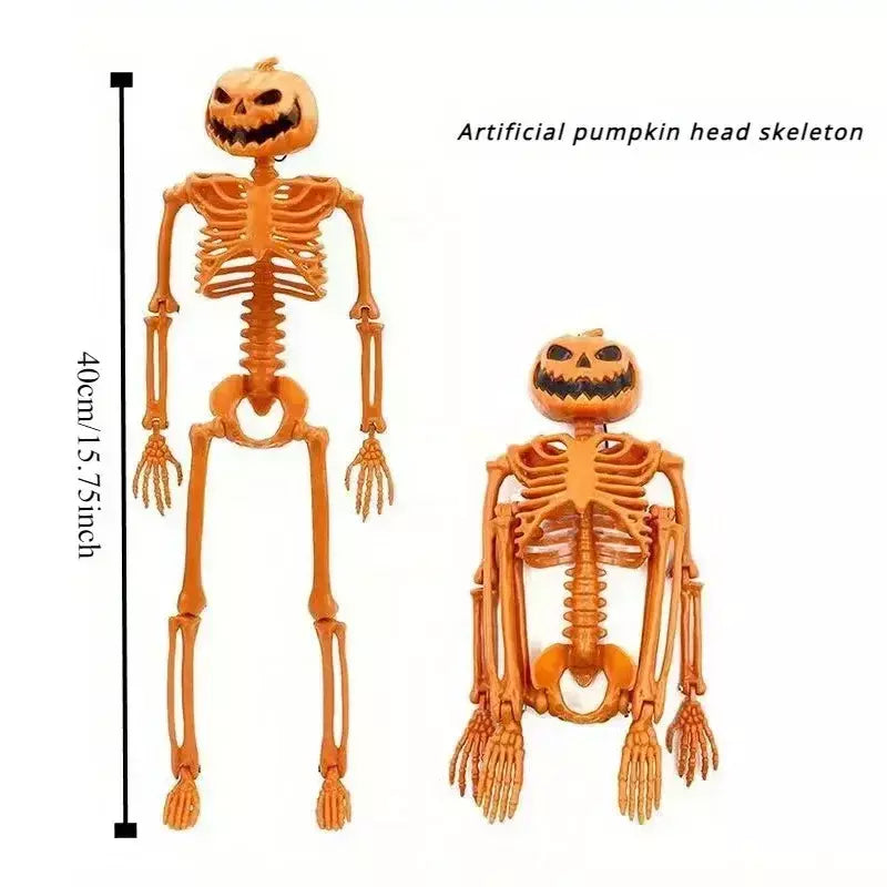 Esqueleto de forma humana de halloween de 40cm, esqueleto acessível, ossos de forma humana, decorações de herror de halloween, adereços de terror de casa assombrada
