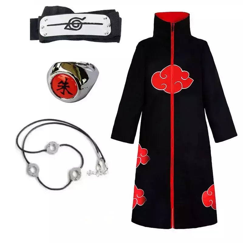 Naruto uchiha itachi cosplay trajes anime longo manto casaco robe trincheira ninja halloween carnaval festa grupo roupas capa presentes