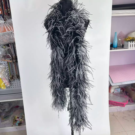 Boa de penas de avestruz arco-íris, 6/10/20 camadas, acessórios de festa fofos para mulheres, halloween, carnaval, cosplay, decoração de casamento, fantasia diy
