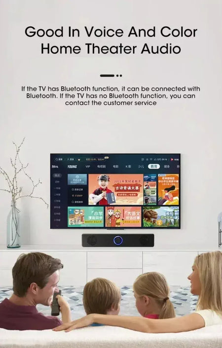 Xikcu sem fio bluetooth e pc soundbar com fio alto-falante alimentado por usb soundbar para tv pc portátil sistema de áudio surround de cinema em casa