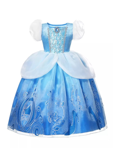 Crianças cosplay traje menina verão pageant lantejoulas fantasia crianças cinderela carnaval roupas princesa vestido de aniversário 3-10 ano