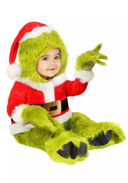 Venda quente da temporada halloween verde grinch cosplay traje papai noel com calças de pele conjunto jogar traje em massa monstro verde gri