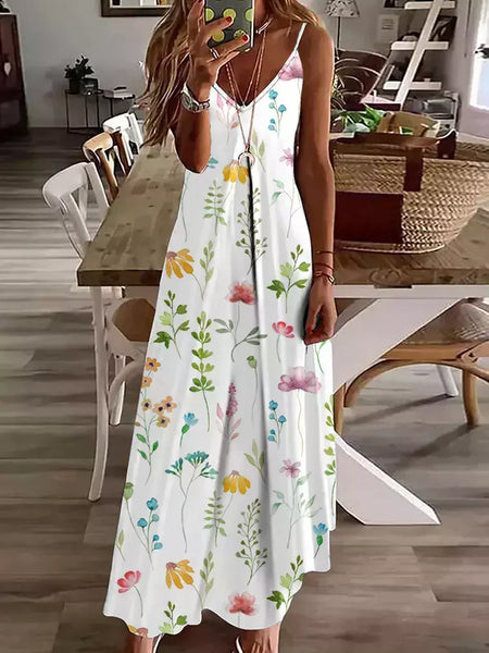 Vestido de cabeçada com estampa floral elegante feminino, casual roupas de praia, plus size, férias, Havaí, novo, 2024