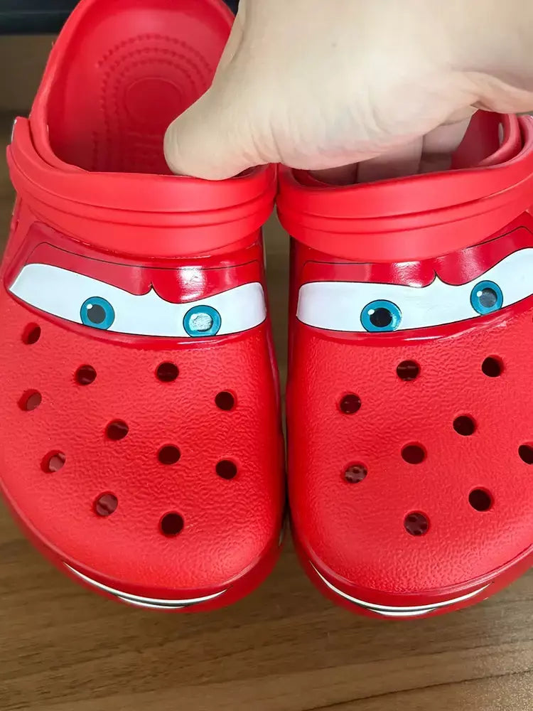 Disney mcqueens pixar dos desenhos animados sólido à prova dwaterproof água chinelos ao ar livre sandálias de areia casual respirável tornozelo-envoltório eva sapatos adultos presentes