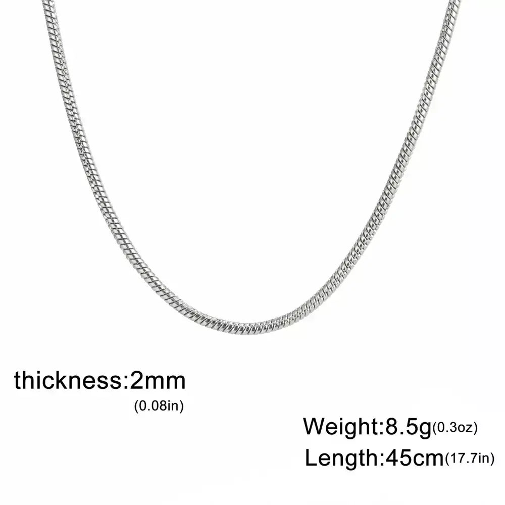 My Shape Rodada Cobra Cadeia Colar para Mulheres Homens Aço Inoxidável Link Cadeia 0.9mm 1.2mm 2mm Cadeia Gargantilha Moda Jóias Presentes