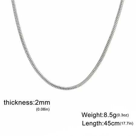 My Shape Rodada Cobra Cadeia Colar para Mulheres Homens Aço Inoxidável Link Cadeia 0.9mm 1.2mm 2mm Cadeia Gargantilha Moda Jóias Presentes