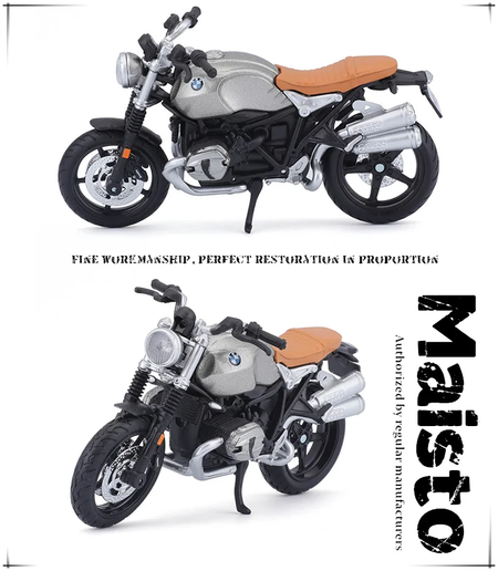 Maisto 1:18 bmw 1250gs r ninet scrambler tanque de combustível liga modelo da motocicleta genuíno estático diecast modelo colecionável presente brinquedo