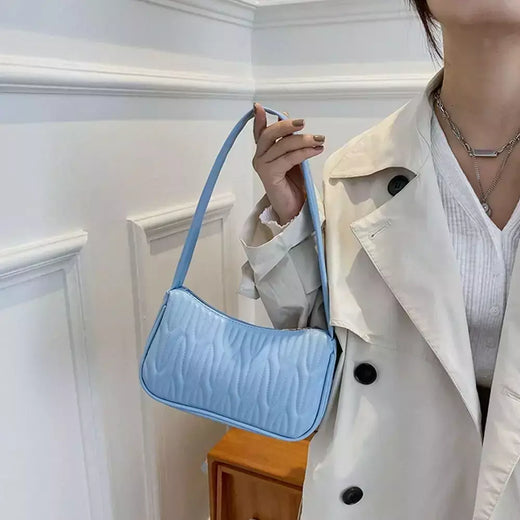 Bolsa de axilas de couro PU para mulheres, bolsa casual, bolsas de ombro femininas, luxo