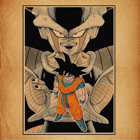 Japonês em torno do anime retro dragon ball cartaz goku gohan vegeta piccolo friza pintura em tela impressão arte da parede presente das crianças
