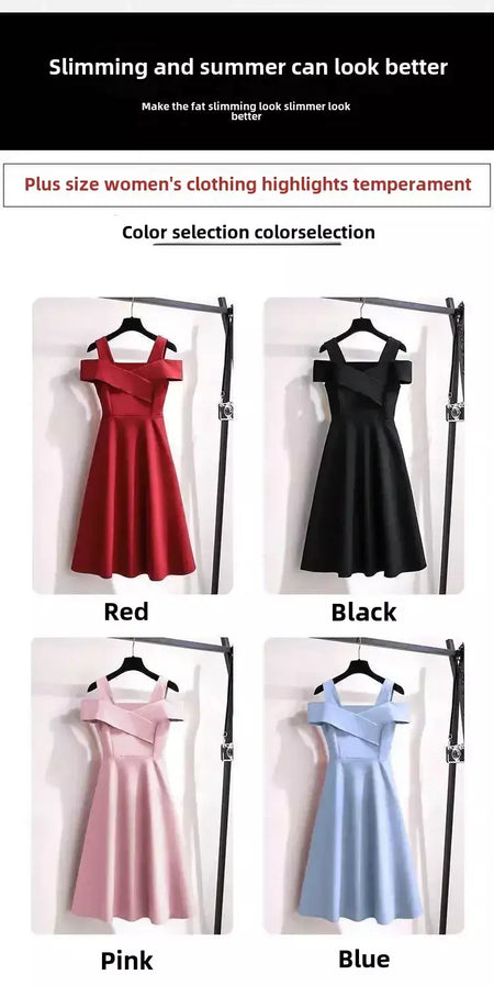 Plus size 2022 plus size feminino moda elegante vestido emagrecimento cintura-equipado saia verão atacado para meninas rechonchudas
