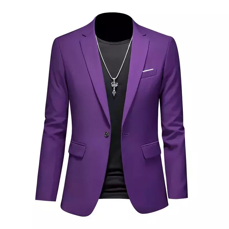 Blazer Casual de Negócios Masculino, Jaqueta Monocromática, Casacos Oversize, Smoking Masculino, Roupas de Marca, Roupas de Trabalho, Plus Size M-6XL