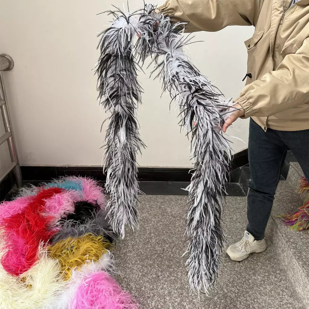Boa de penas de avestruz arco-íris, 6/10/20 camadas, acessórios de festa fofos para mulheres, halloween, carnaval, cosplay, decoração de casamento, fantasia diy