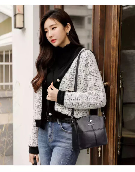 Sacola de couro bordado para mulheres, bolsas femininas, bolsa de ombro, pequenos sacos crossbody, alta qualidade, 2022