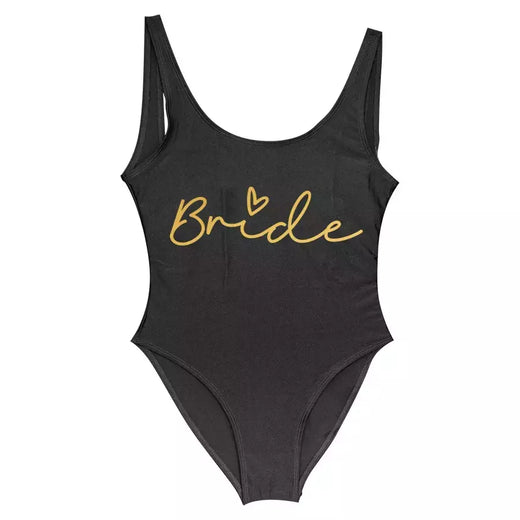 Fato de banho feminino com estampa dourada, squad, festa de solteira, moda praia verão, 1 pc, S a 3XL
