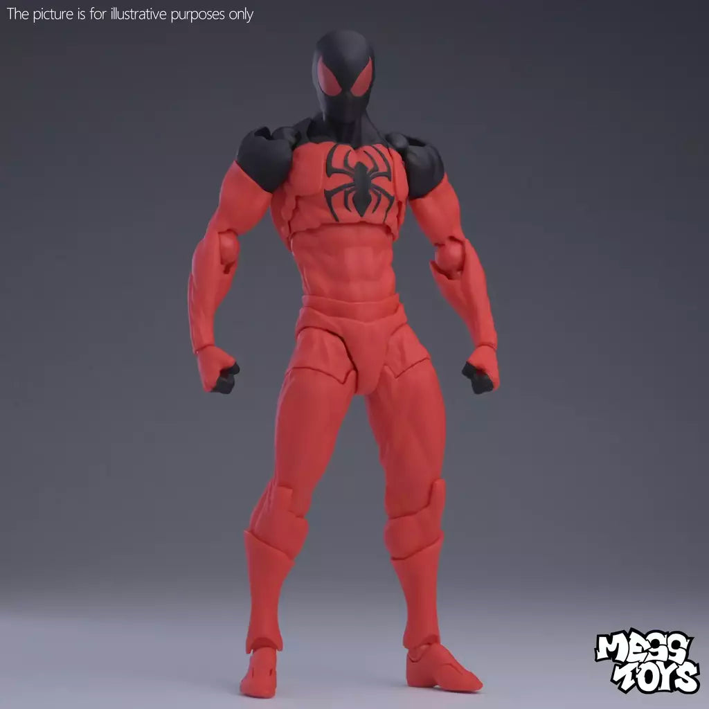 Novo messtooys spiderman figura ct brinquedos preto vermelho homem aranha estatueta bagunça brinquedos anime figura de ação estátua modelo presentes brinquedos do miúdo