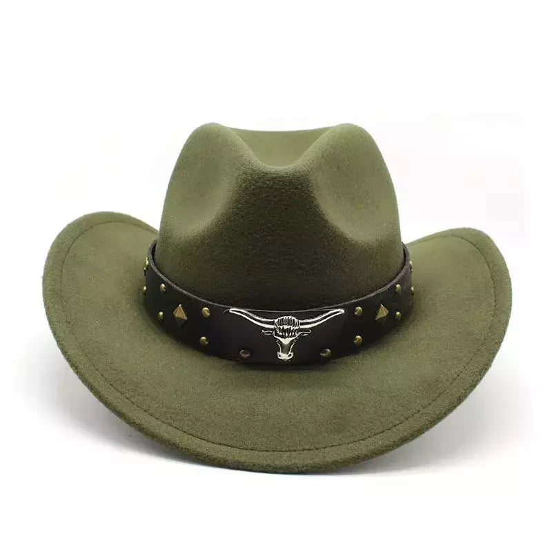 Mulheres e Homens Lã Ocidental Chapéu de Cowboy, Cavalheiro Senhora Jazz Cloche Sombrero Bonés, Tamanho Grande, Inverno, Outono, Novo, 2