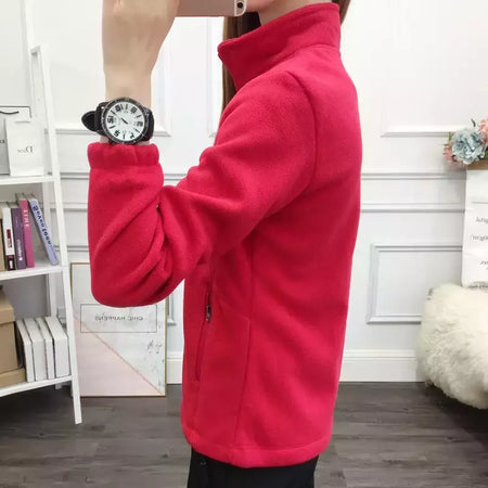 Casacos de lã tamanho grande para mulheres, cardigã quente, roupas esportivas casuais ao ar livre, caminhadas, jogging, ioga, jaquetas femininas, inverno, primavera
