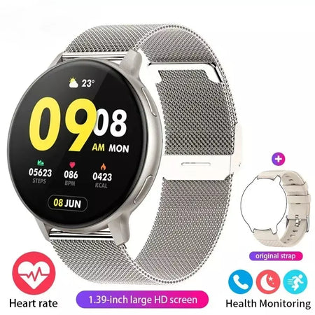 Xiaomi chamada relógio inteligente feminino mostrador personalizado relógios de aço masculino esportes rastreador fitness freqüência cardíaca smartwatch para android