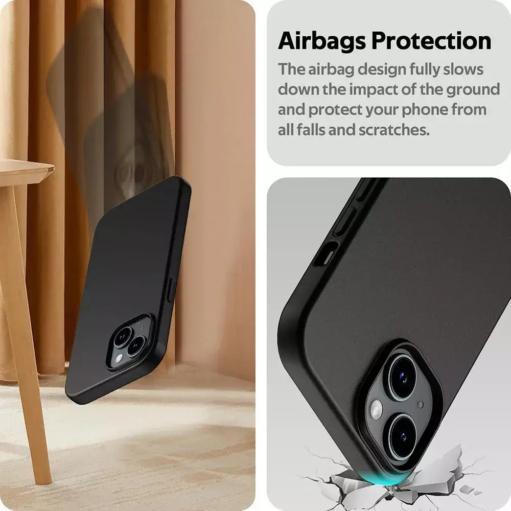 Luxo fosco silicone caso macio para iphone 17 ar 16 15 14 plus 13 12 mini 11 pro max xr ultra fino sólido preto capa