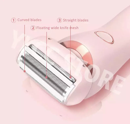 Lâminas elétricas para mulheres, biquíni aparador, rosto barbeadores, depilação, axilas e pernas, senhoras Body Trimmer, IPX7 impermeável, 2 em 1