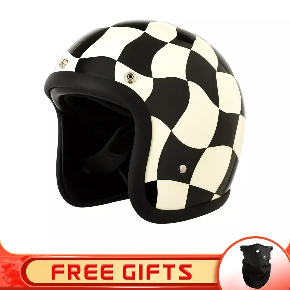 Genuíno vintage tt & cocascos fibra de vidro capacete da motocicleta retro scooter equitação rosto aberto 3/4 jet casco moto capacete dot aprovado