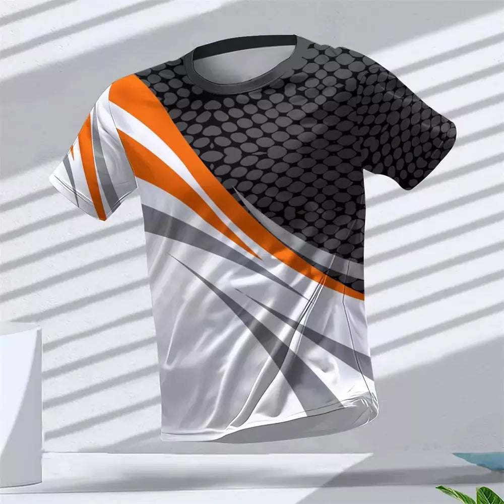 New Hot-Selling Outdoor Running Sports Respirável Quick-Secagem Roupas de Fitness Casual Wear Impressão 3D Em Torno Do Pescoço Adulto T-Shirt