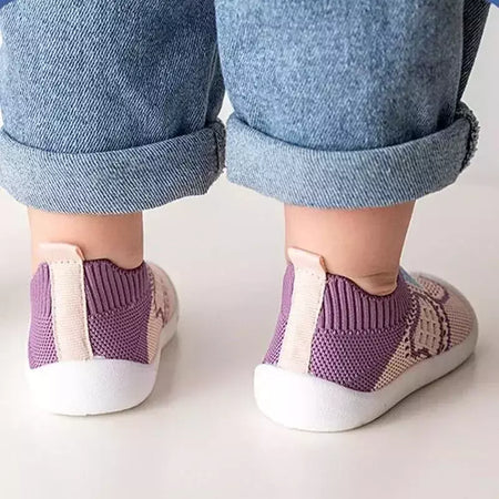 Sapatos de malha respirável para recém-nascido, meias infantis, fundo macio, antiderrapante, menino e menina, 0 a 5 anos, verão