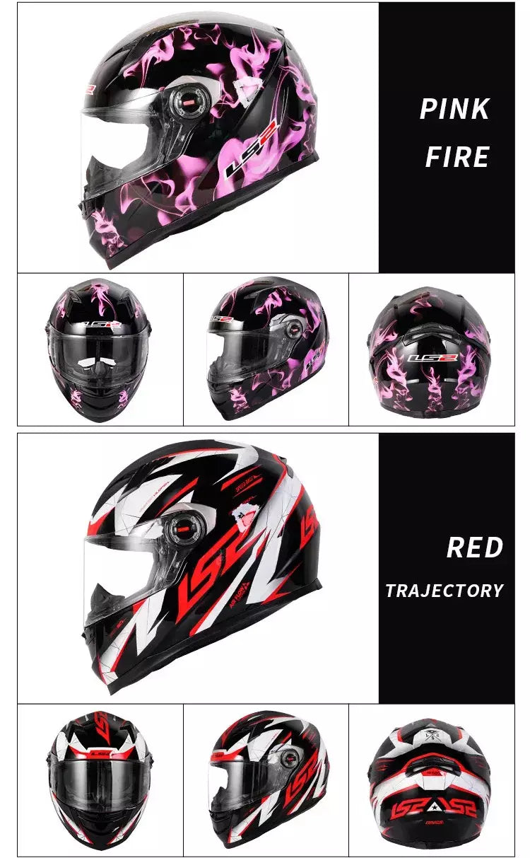 Ls2 rosto cheio capacete da motocicleta das mulheres dos homens capacete de motocross de alta resistência abs escudo 3c aprovado acessórios da motocicleta ff358