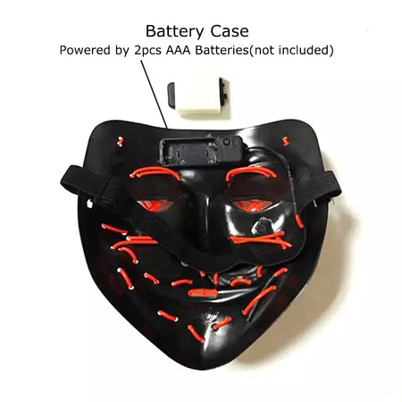 Neon sem fio led máscara de purga brilho no escuro cosplay máscara de terror halloween masquerade festa máscaras brilhantes engraçado vestir-se