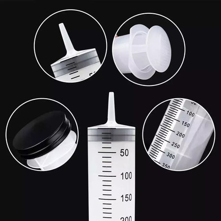 Seringas grandes de 100-550ml com tubo para seringas de plástico líquido com tampa de ponta para distribuição de cola, rega, recarga, alimentação