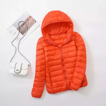 Casaco fino leve com capuz de pato para mulheres, casaco curto fino, streetwear quente, branco, plus size, casacos, outono, inverno, 2023