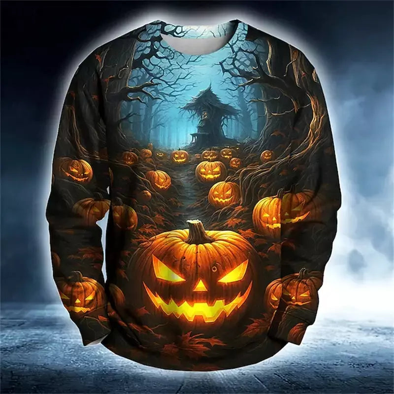Novo estilo esqueleto masculino casual em torno do pescoço manga longa outono inverno em torno do pescoço pulôver manga longa moda streetwear