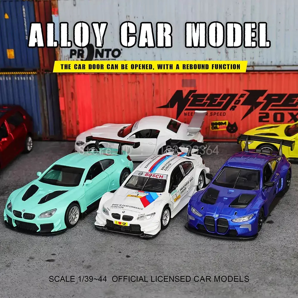 Msz 1:43 bmw m4 e-tron gt aventador modelo de suspensão carro clássico modelo de carro estático liga fundição modelo de carro coleção presente brinquedo