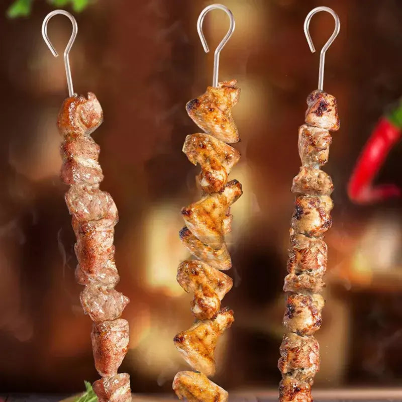 Grelha portátil churrasco suporte kebab espeto rack de aço inoxidável churrasco shish kabob espetos aço grelhar casa ao ar livre grills ferramentas