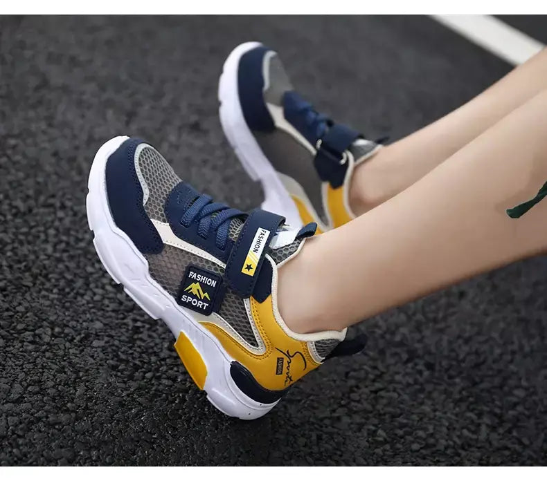 Única rede crianças sapatos meninos tênis verão respirável superfície antiderrapante meninas tênis casuais esportes correndo sapatos ao ar livre
