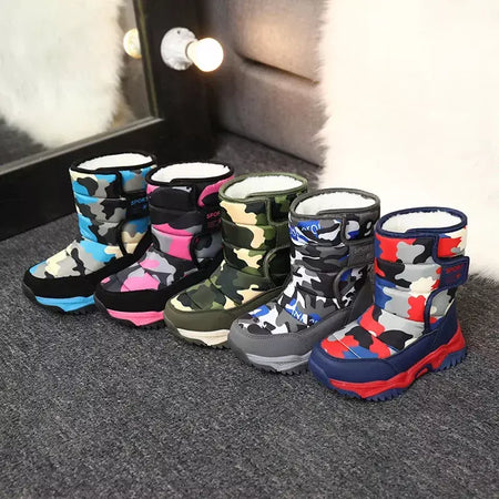 2023 inverno crianças sapatos de pelúcia tecido impermeável antiderrapante sapatos da menina sola de borracha botas de neve moda quente botas ao ar livre