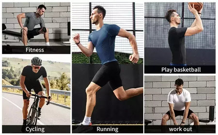 Camiseta masculina de compressão manga curta, blusa de mma, camiseta de caveira, blusa respirável para musculação, preta, verão