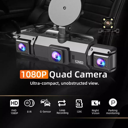 Dashcam para carros 4 canais caixa preta wifi câmera de condução fhd 1080p visão noturna gravação em loop adicionar kit de fio rígido acessórios do carro