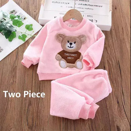 Conjunto infantil de três peças com capuz, terno casual confortável para menino, quente, fofo, moda menina, 12M-4 anos, outono, inverno, novo
