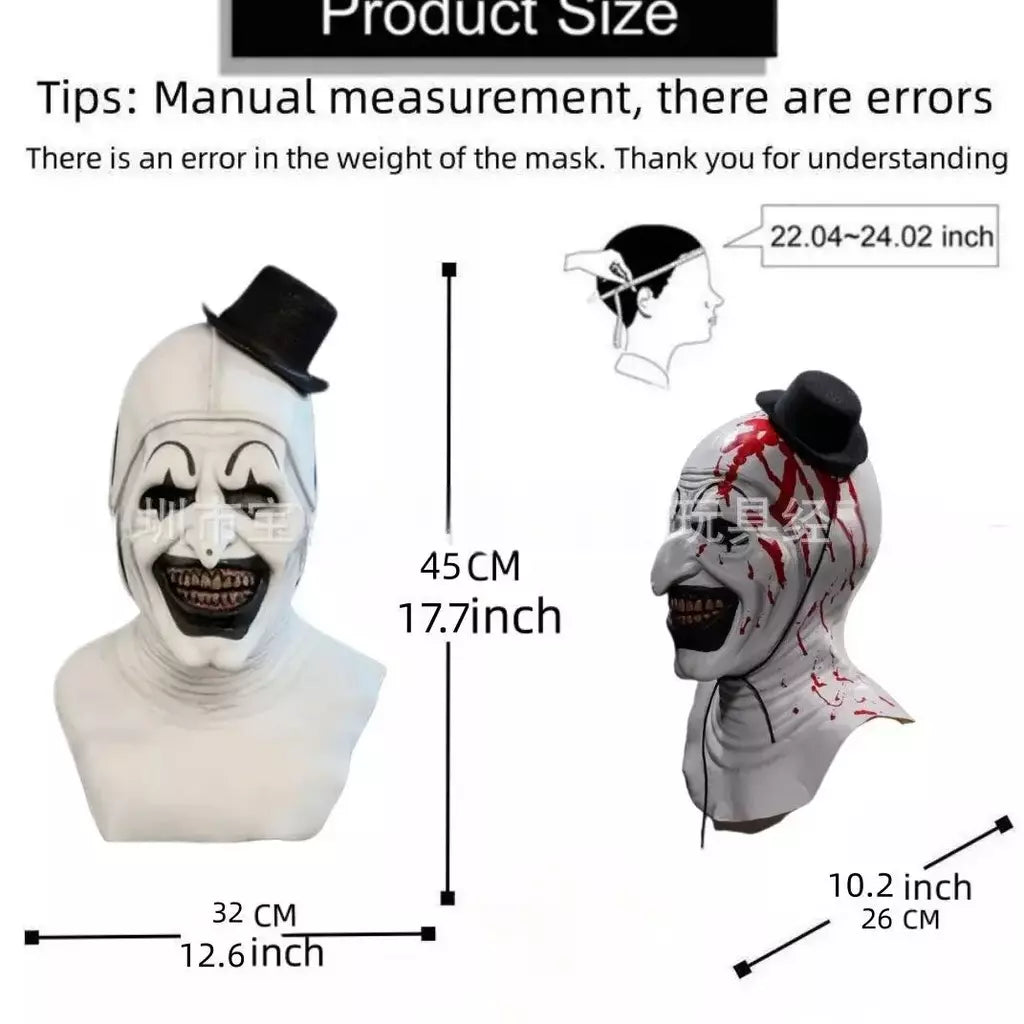 Arte o palhaço cosplay filme terrorífico 2 arte o palhaço cosplay traje macacão máscara trajes de halloween máscara para homens