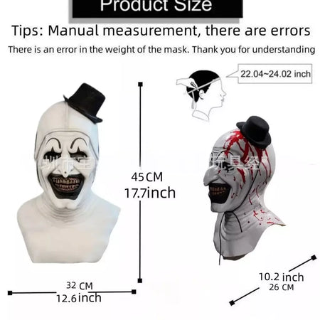 Arte o palhaço cosplay filme terrorífico 2 arte o palhaço cosplay traje macacão máscara trajes de halloween máscara para homens